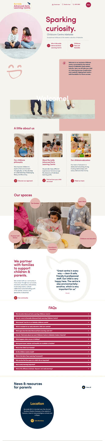 Burnside Advanced Early Learning Centre – a leading childcare centre in Adelaide providing a safe, nurturing, and educational environment for young children.